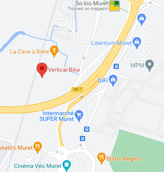 plan d'accès google maps du magasin atelier Vertical Bike à Muret